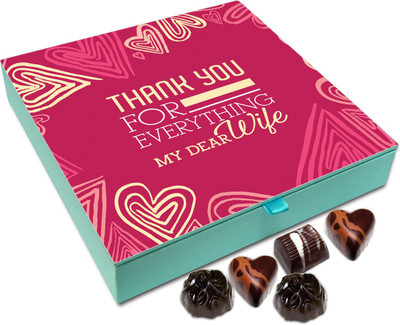 Chocholik Gift Box - Thank You For Everything My Dear Wife Chocolate Box - 9pc Truffles(108 g)