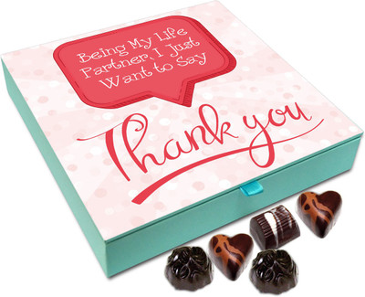 

Chocholik Gift Box - Thank You For Being My Life Partner Chocolate Box - 9pc Truffles(108 g)