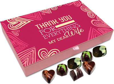

Chocholik Gift Box - Thank You For Everything My Dear Wife Chocolate Box - 12pc Truffles(144 g)