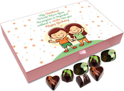 

Chocholik Gift Box - Happy Birthday My Lovely Sister Chocolate Box - 12pc Truffles(144 g)