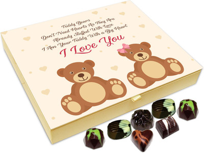 

Chocholik Gift Box - I Am Your Teddy With Big Heart Chocolate Box - 20pc Truffles(240 g)
