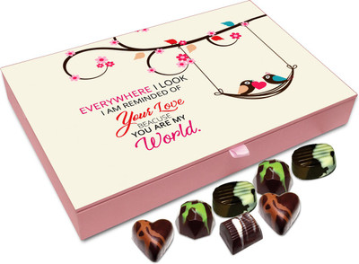

Chocholik Gift Box - Everywhere I Look I Am Reminded Of Your Love Chocolate Box - 12pc Truffles(144 g)