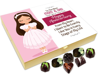 

Chocholik Gift Box - To The Best Mom And dad, Wish You A Very Happy Anniversary Chocolate Box - 20pc Truffles(240 g)