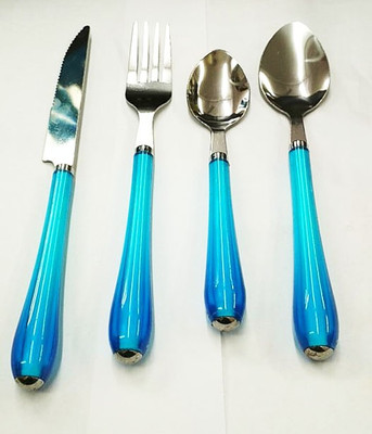 

Blue Birds stylish blue cuttery set with beautiful stand for dining table, ideal kitcken commodity cutlery set 24 pieces dinner knives,dinner spoons,dinner fork,teaspoons set Stainless Steel Cutlery Set