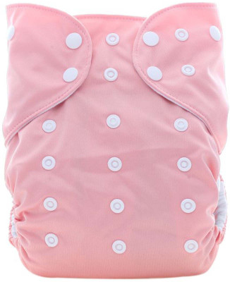 

Ole Baby REUSABLE Nappy Organic Cotton Anti Bacterial Washable Free Size Adjustable with Organic Insert Liner 0-3 Years_Baby Pink - L