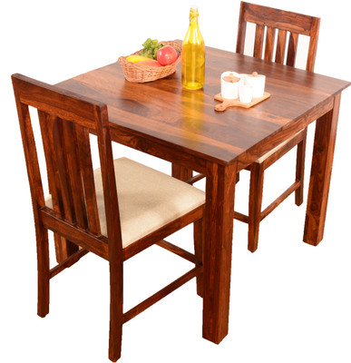 

Home Edge Moshe Upholstery Mango 2 Seater Dining Set(Finish Color - Teak)