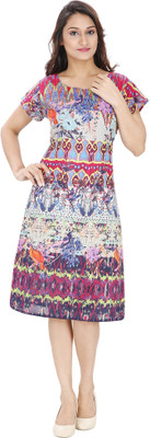 

Svt Ada Collections Women's A-line Multicolor Dress, Orange