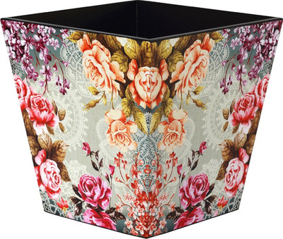 

Reinvention Factory Floral Dustbin Wooden Dustbin(Multicolor)