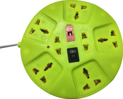 S.Blaze 7 In 1 Multi-colour ABS Plastic Body Mini Rounded Power Strip Extension Cord With On / Off Switch And Indicator 3-4m Lengthy Wire, 2 Two Pin Socket + 5 A Three Pin Socket available at flipkart for Rs.200