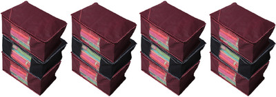 

Kuber Industries Designer Non woven Saree cover/ Saree Bag/ Storage bag Set of 12 Pcs 9 Inches Height COMBONWCMBB55(Black, Maroon)