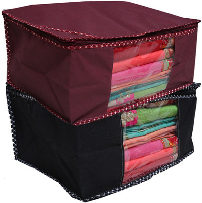 KUBER INDUSTRIES Designer Non woven Saree cover/ Saree Bag/ Storage bag Set of 2 Pcs 9 Inches Height COMBONWCMBB30(Multicolor)