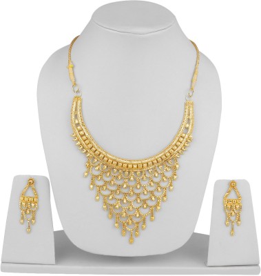 JEWELS GURU Brass Gold-plated Gold Jewellery Set(Pack of 1)