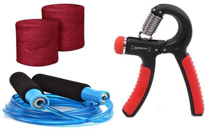 

serveuttam Adjestable Hande Gripe-with bearing and Skipping Rope Gym & Fitness Kit
