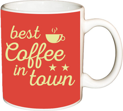

ShopBuzz Best coffee in twon printed coffee Ceramic Mug(350 ml), Multicolor