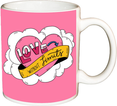 

ShopBuzz Love without limits printed coffee Ceramic Mug(350 ml), Multicolor