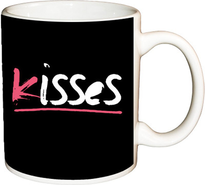 

ShopBuzz Kisses printed coffee Ceramic Mug(350 ml), Multicolor