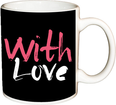 

ShopBuzz With love printed coffee Ceramic Mug(350 ml), Multicolor