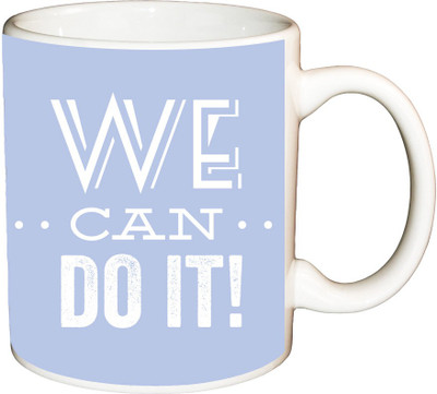 

ShopBuzz We can do it style printed coffee Ceramic Mug(350 ml), Multicolor