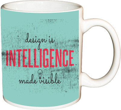 

ShopBuzz Design is intelligence printed coffee Ceramic Mug(350 ml), Multicolor