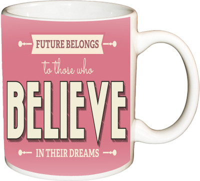 

ShopBuzz Future belongsto those printed coffee Ceramic Mug(350 ml), Multicolor