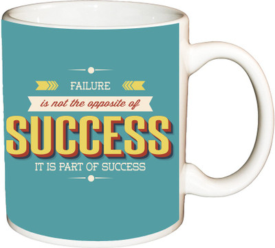 

ShopBuzz Failure is not the opposite printed coffee Ceramic Mug(350 ml), Multicolor