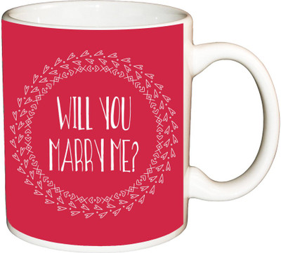 

ShopBuzz Will you marry me 2 printed coffee Ceramic Mug(350 ml), Multicolor