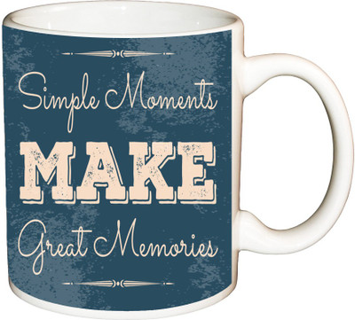 

ShopBuzz Simple moment make printed coffee Ceramic Mug(350 ml), Multicolor