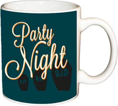 

ShopBuzz Party night printed coffee Ceramic Mug(350 ml), Multicolor