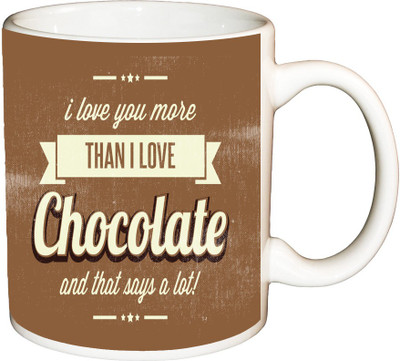 

ShopBuzz I love you more than printed coffee Ceramic Mug(350 ml), Multicolor
