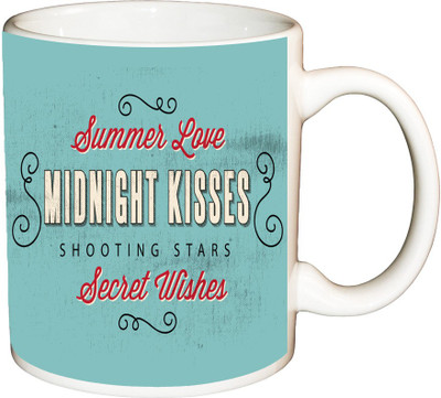 

ShopBuzz Summer love midnight kiss pri nted coffee Ceramic Mug(350 ml), Multicolor