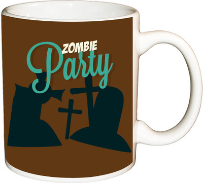 

ShopBuzz Zombie party printed coffee Ceramic Mug(350 ml), Multicolor