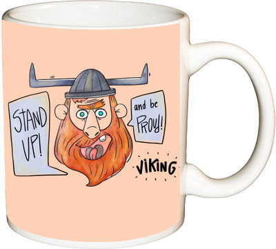

ShopBuzz Stand up and be proudy printed coffee Ceramic Mug(350 ml), Multicolor