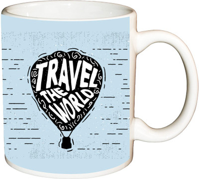 

ShopBuzz Travel the world printed coffee Ceramic Mug(350 ml), Multicolor