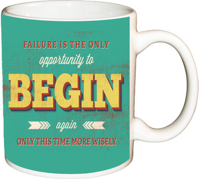

ShopBuzz Failur is the nly opportunity printed coffee Ceramic Mug(350 ml), Multicolor