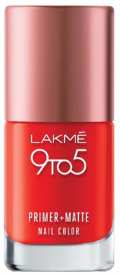 

Lakme 9 to 5 Primer Plus Matte Nail Color Crimson