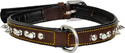 

Leather Craft Embellished Dog Collar Charm(Brown, Round)