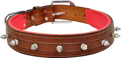 

Leather Craft Embellished Dog Collar Charm(Brown, Round)