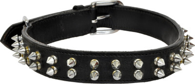 

Leather Craft Embellished Dog Collar Charm(Black, Round)