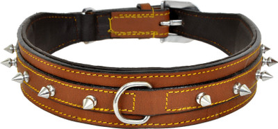 

Leather Craft Embellished Dog Collar Charm(Brown, Round)