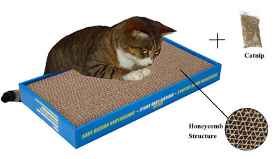 

Anokhe Collections Pet Friendly Jumbo Size Scratching Board / Pad / Toy With Catnip for Kitten / Cat / Puppy (48cm X 24cm) For Pets Happiness Paper Training Aid, Chew Toy, Tough Toy For Cat