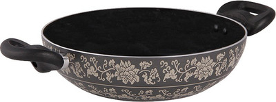 

HOT & TUFF Kadhai 24 cm(Aluminium, Non-stick, Induction Bottom), Black