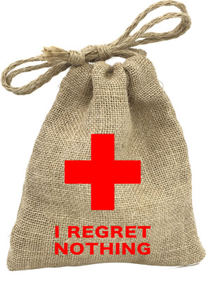 

The Crazy Me I Regret Nothing Hangover Kit Potli(Brown)