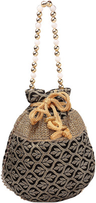 

Potli Satin bag Pouch(Black)