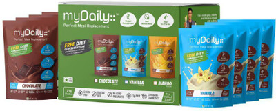 

myDaily Perfect Meal for Weight Management, Fitness & Overall Health (Chocolate + Vanilla Combo) � Pack of 20. Free Customized Diet Plan Protein Blends(2300 g, Chocolate,Vanilla)