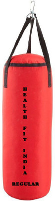 

HEALTH FIT INDIA Regular 1.5 Feet Long, Synthetic Leather Material, Red Color, Unfilled with Hanging Straps Hanging Bag(1.5, 18 kg)