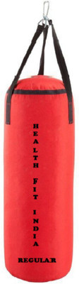 

HEALTH FIT INDIA Regular 4.0 Feet Long, Synthetic Leather Material, Red Color, Unfilled with Hanging Straps Hanging Bag(4.0, 48 kg)