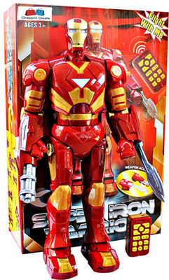 

GRAPPLE DEALS Remote Control Super Iron Man Warrior 20 Inches Robot With Many Interactive Features For Kids.(Multicolor)