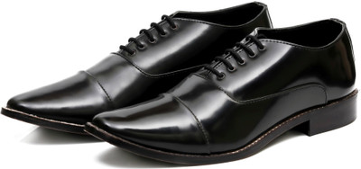 

Lagom Men's Cap Toe Oxford Lace Up Shoes Lace Up For Men(Black