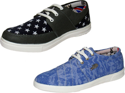 

SAUNTER Saunter Men's Canvas BU-GR combo Shoes Casuals Canvas Shoes Canvas Shoes For Men(Blue, Grey