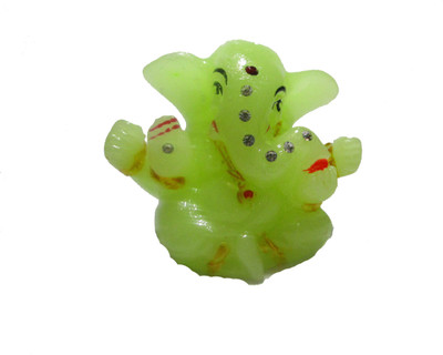 

MYEBIZSTORE Ganesha positive energy green crystal Decorative Showpiece - 6 cm(Crystal, Light Green)